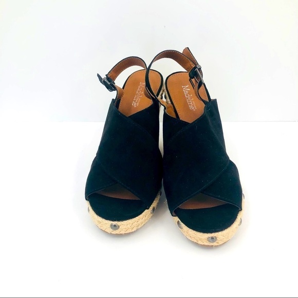 Madeline Stuart women’s black wedge sandals 8M - Picture 2 of 9